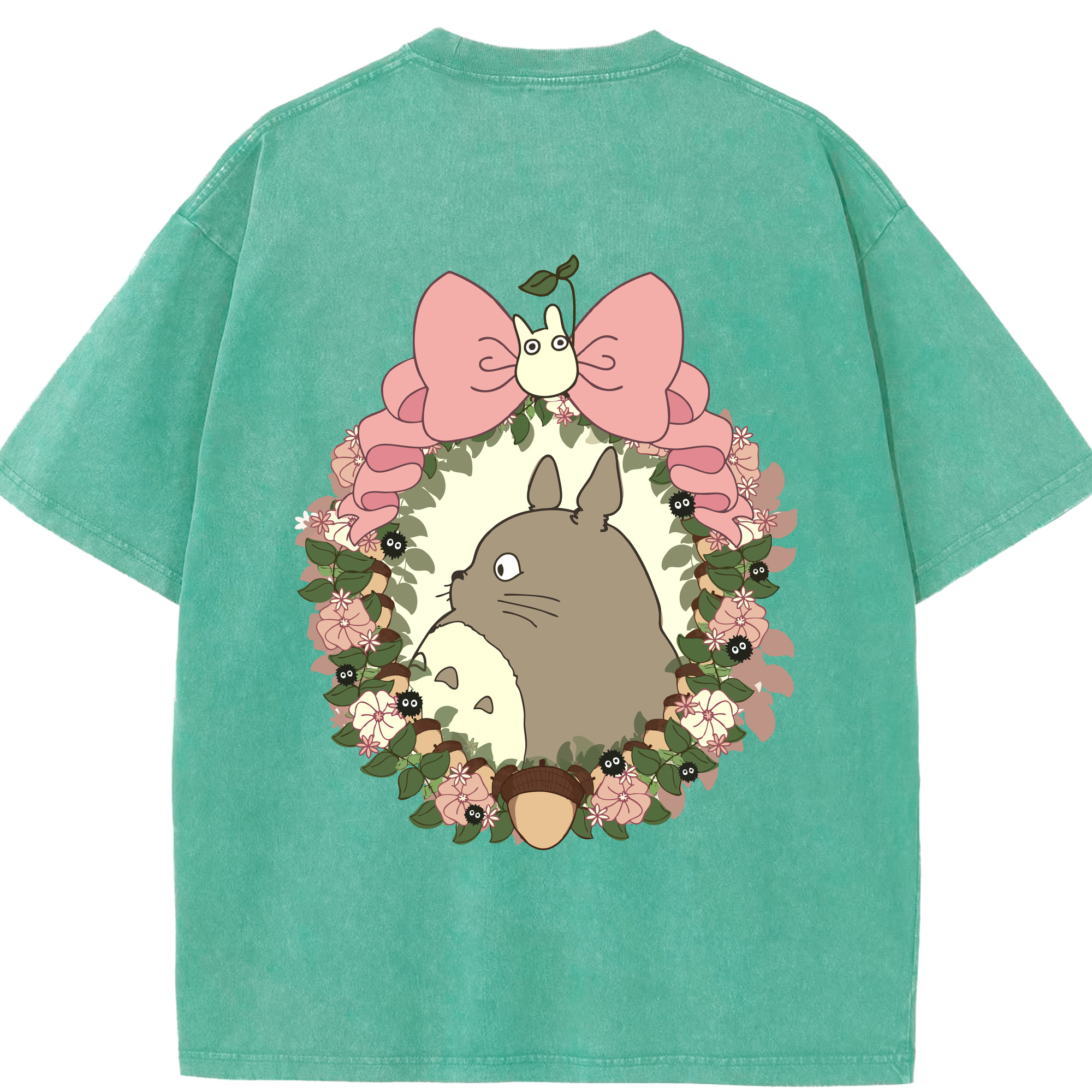 （画像用） となりのトトロ 草壁メイ 草壁サツキ My Neighbor Totoro Satsuki Kusakabe Mei Kusakabe 綿100% ヴィンテージ風 半袖Tシャツ（背面プリント）
